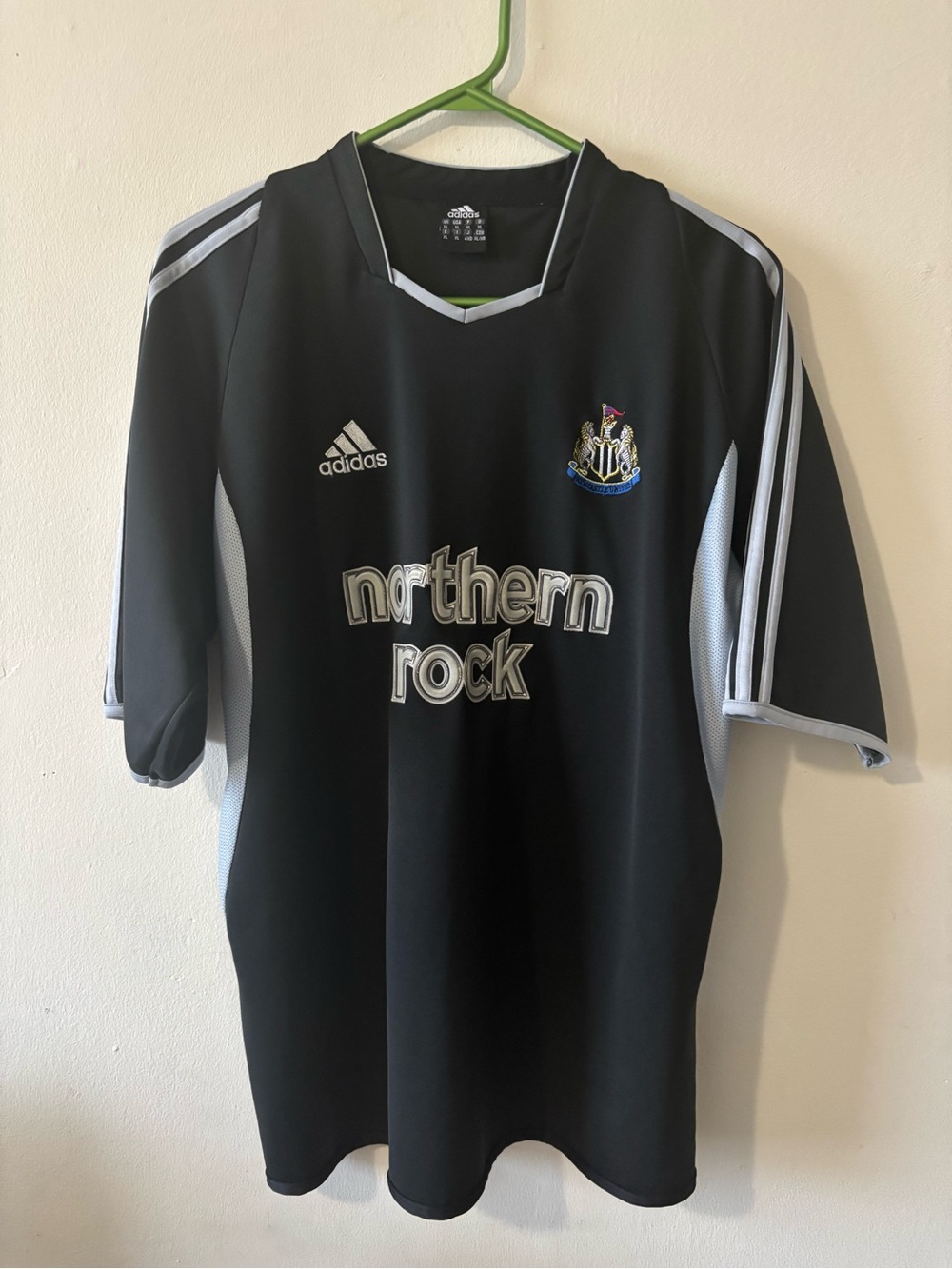 Vtg Adidas Newcastle United 2003 2004 Away Shirt Jersey XL Black Northern Rock